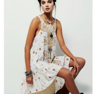 NWT Free People Intimately You Slip Dress in Tea Combo